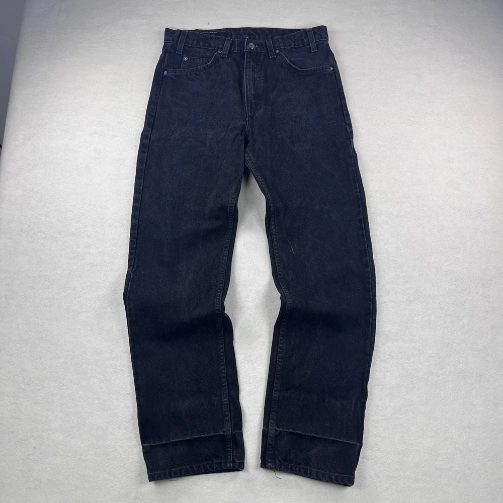 VTG Levis 505 Mens 32 (32x29) Black Orange Tab Straight Leg Jeans Vintage USA